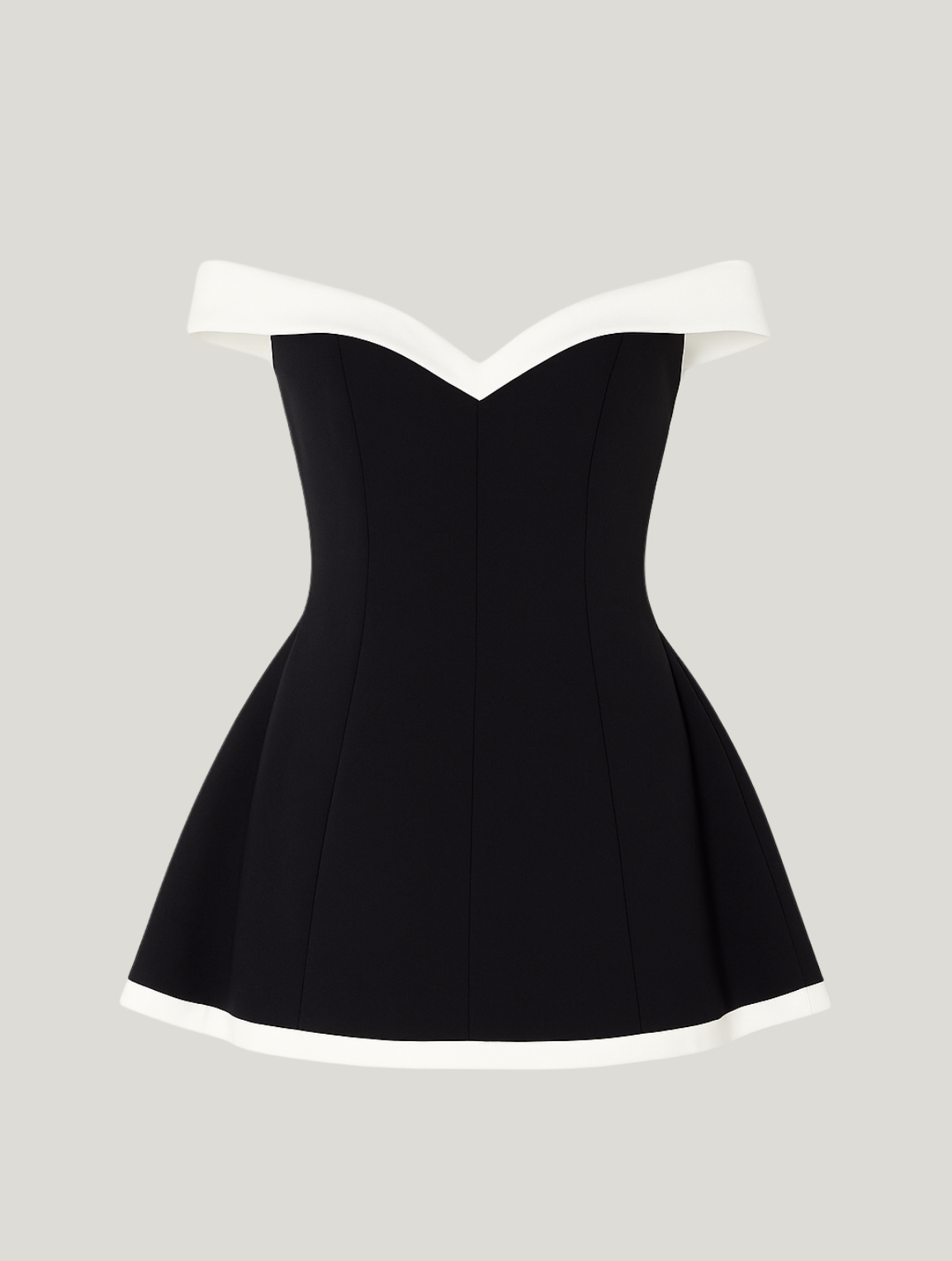 Heather | Timeless Off-Shoulder Contrast Minidress - Image 5