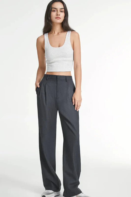 Janine | Charcoal Tailored Pants for Effortless Elegance - Image 1