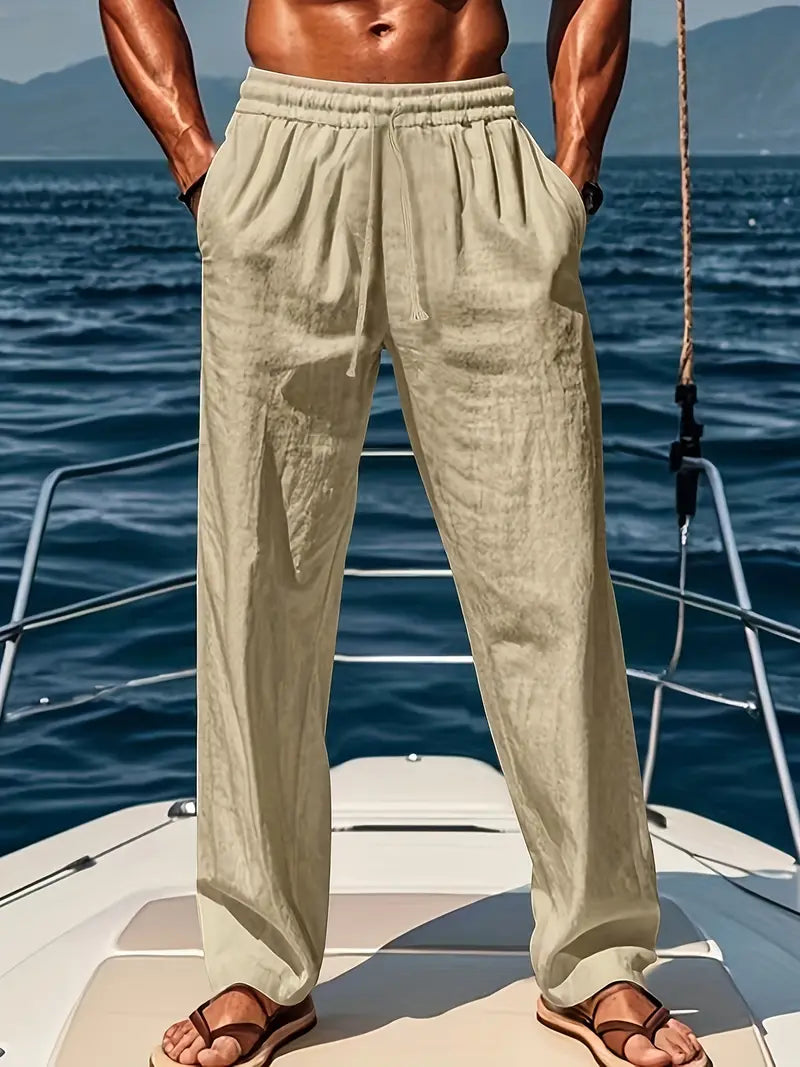 Jake | Men's Linen Pants with Loose Fit - Image 4