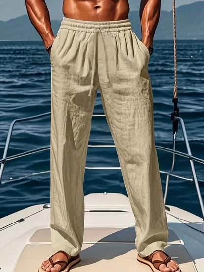 Jake | Men's Linen Pants with Loose Fit - Image 4