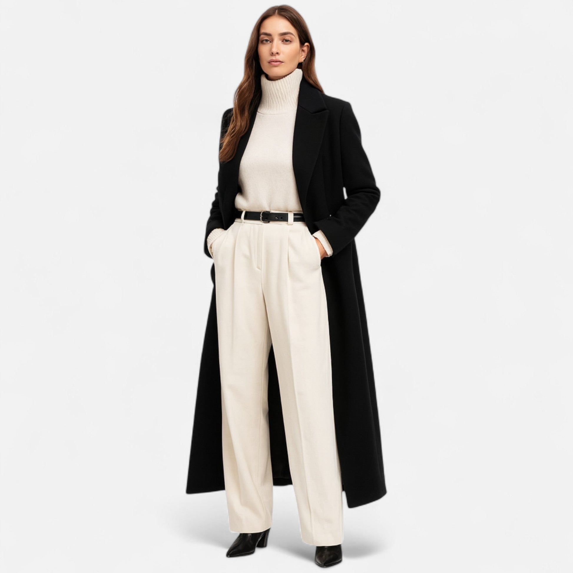Rita | Women's Long Double-Breasted Coat - Image 1