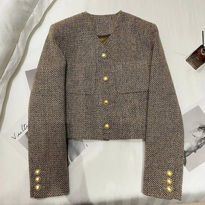 Gina | Women's Cropped Collarless Jacket - Image 2