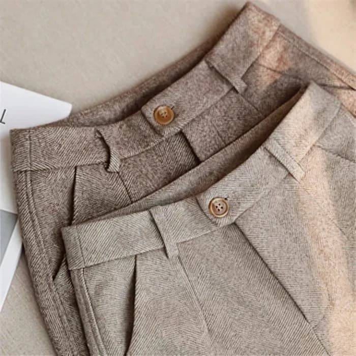 Dennis | Women's Herringbone Pleated Pants - Image 6
