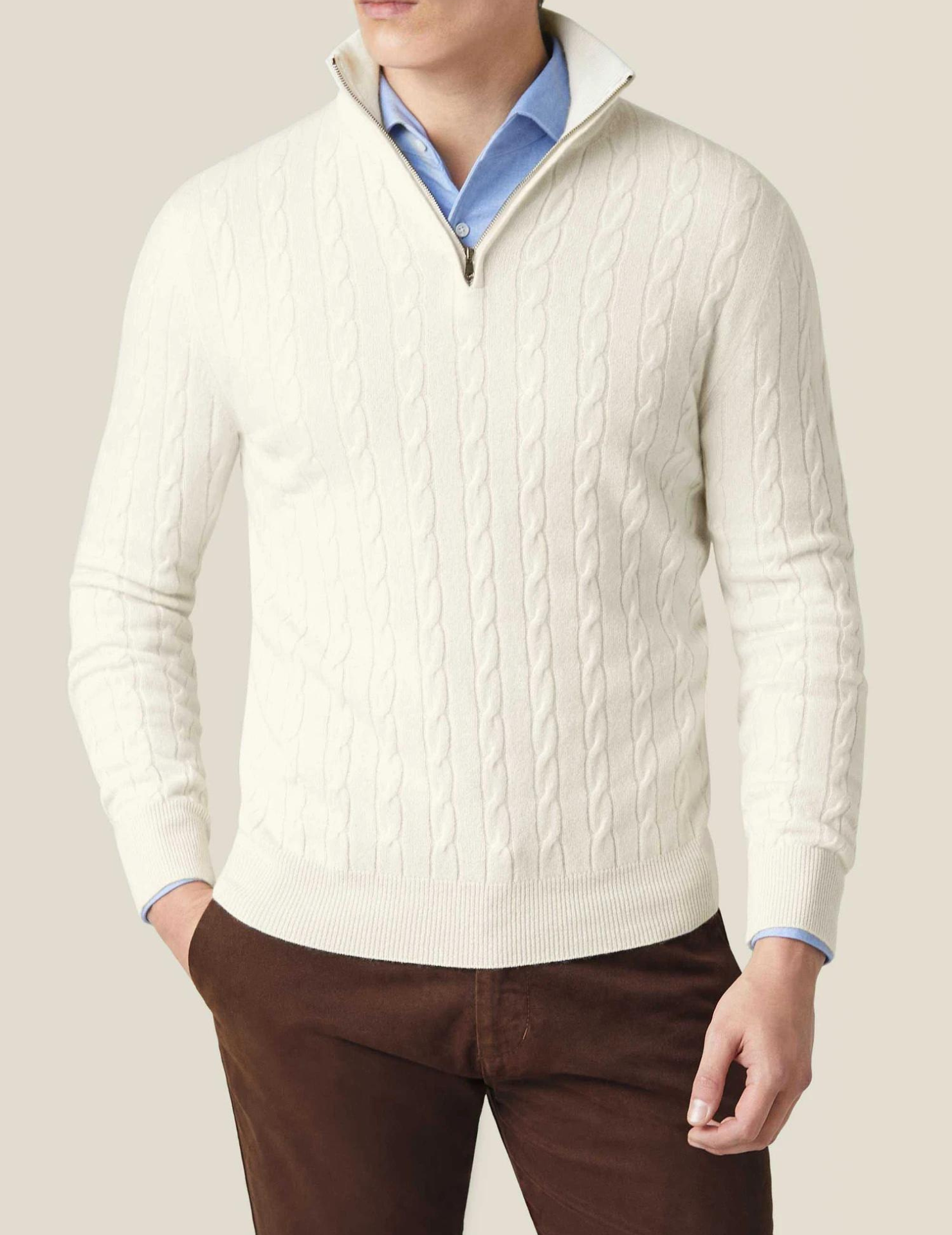 Dawson | Men's Quarter Zip Cable Knit Sweater - Image 4