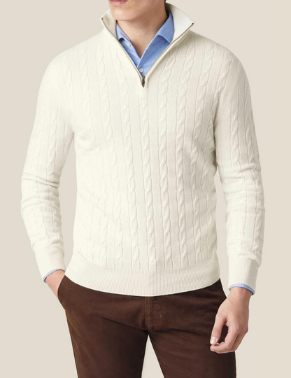Dawson | Men's Quarter Zip Cable Knit Sweater - Image 4