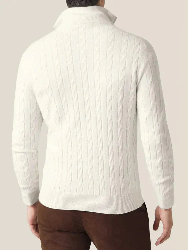 Dawson | Men's Quarter Zip Cable Knit Sweater - Image 9