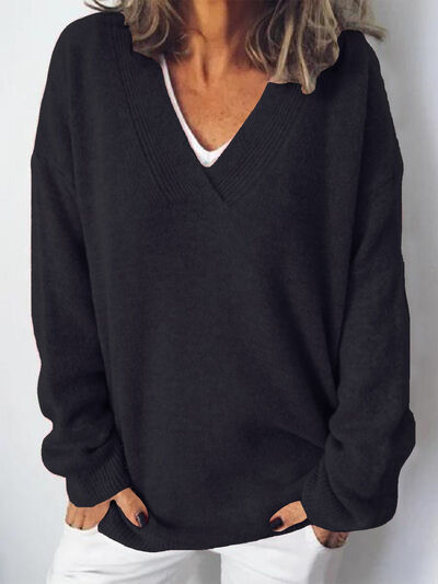 Jeanette | Women's Oversized V-Neck Sweater - Image 7