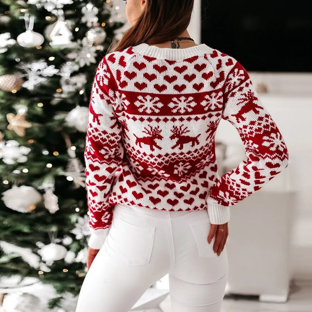 Reese | Women's Fitted Christmas Crewneck Sweater - Image 4