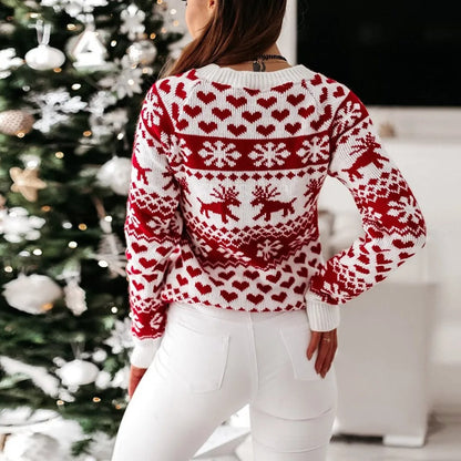 Reese | Women's Fitted Christmas Crewneck Sweater - Image 4