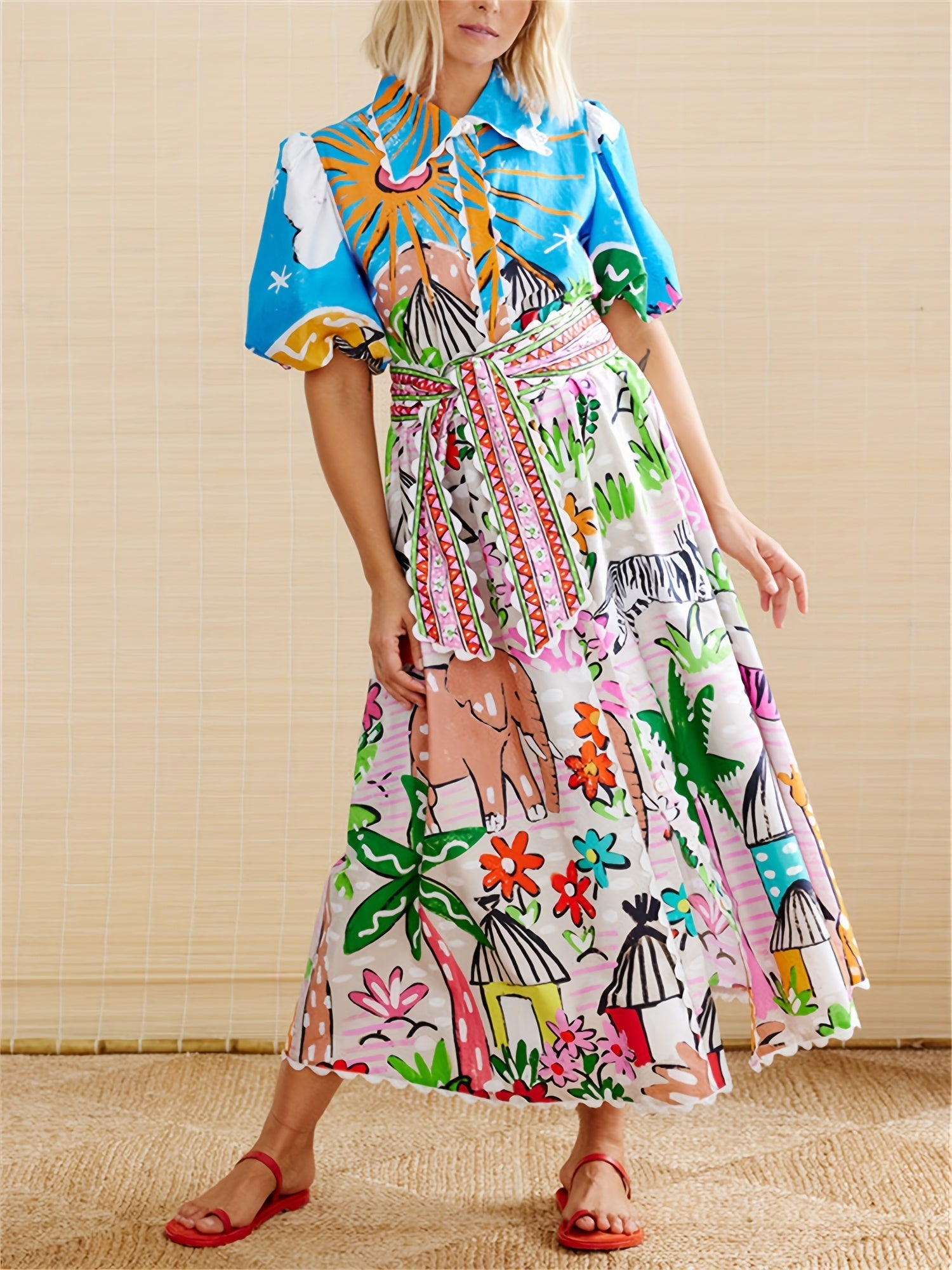 Carolyn | Chic Linen Midi Dress for Summer - Image 4