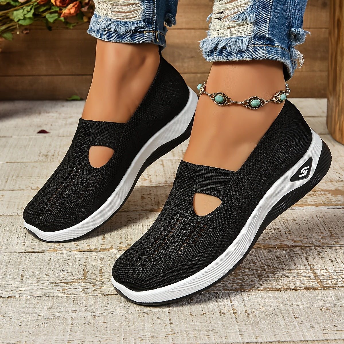 Barbara | Stylish Low-Cut Sneakers - Breathable Knit and Cushioned Comfort - Image 4