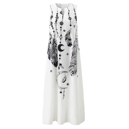 Mia | Sleeveless Butterfly Print Maxi Dress with Pockets - Image 14