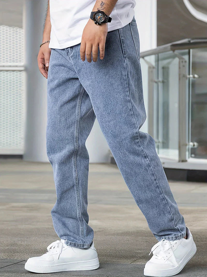 Jeremy | Men's Stylish Cotton Straight Leg Jeans - Image 4