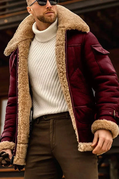 Kendall | Men's Shearling Aviator Jacket - Image 2
