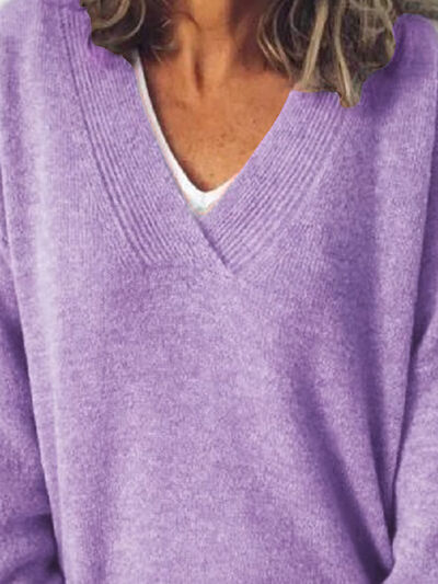 Jeanette | Women's Oversized V-Neck Sweater - Image 11