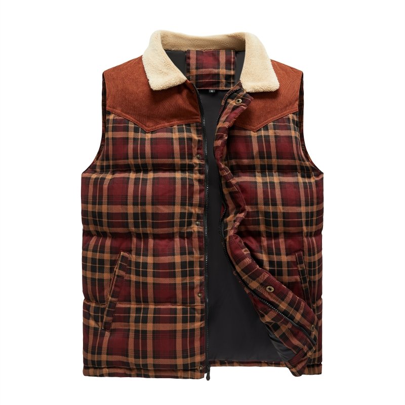 Keith | Men's Plaid Puffer Vest - Image 6