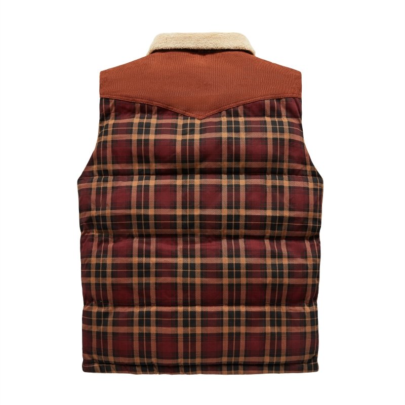 Keith | Men's Plaid Puffer Vest - Image 5