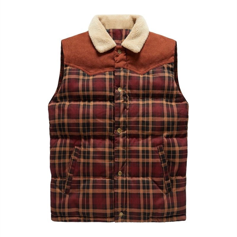 Keith | Men's Plaid Puffer Vest - Image 3