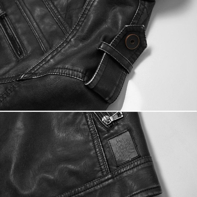 Parker | Men's Slim-Fit Motorcycle Jacket - Image 6