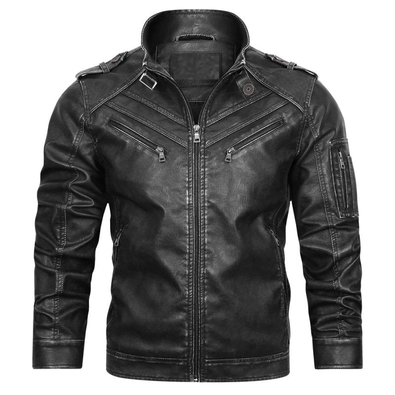 Parker | Men's Slim-Fit Motorcycle Jacket - Image 3