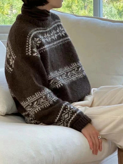 Nell | Women's Fair Isle Relaxed Fit Pullover Sweater - Image 7