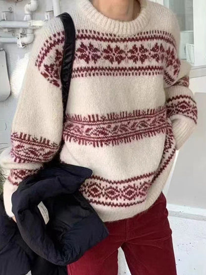 Nell | Women's Fair Isle Relaxed Fit Pullover Sweater - Image 6