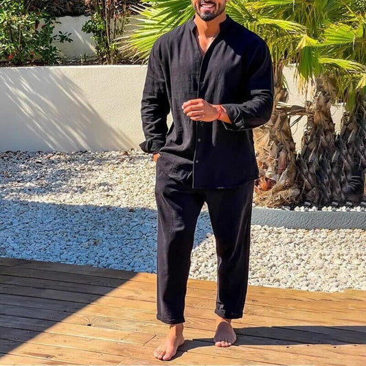 Thomas | Men's Long Sleeve Shirt and Pants Set - Image 1