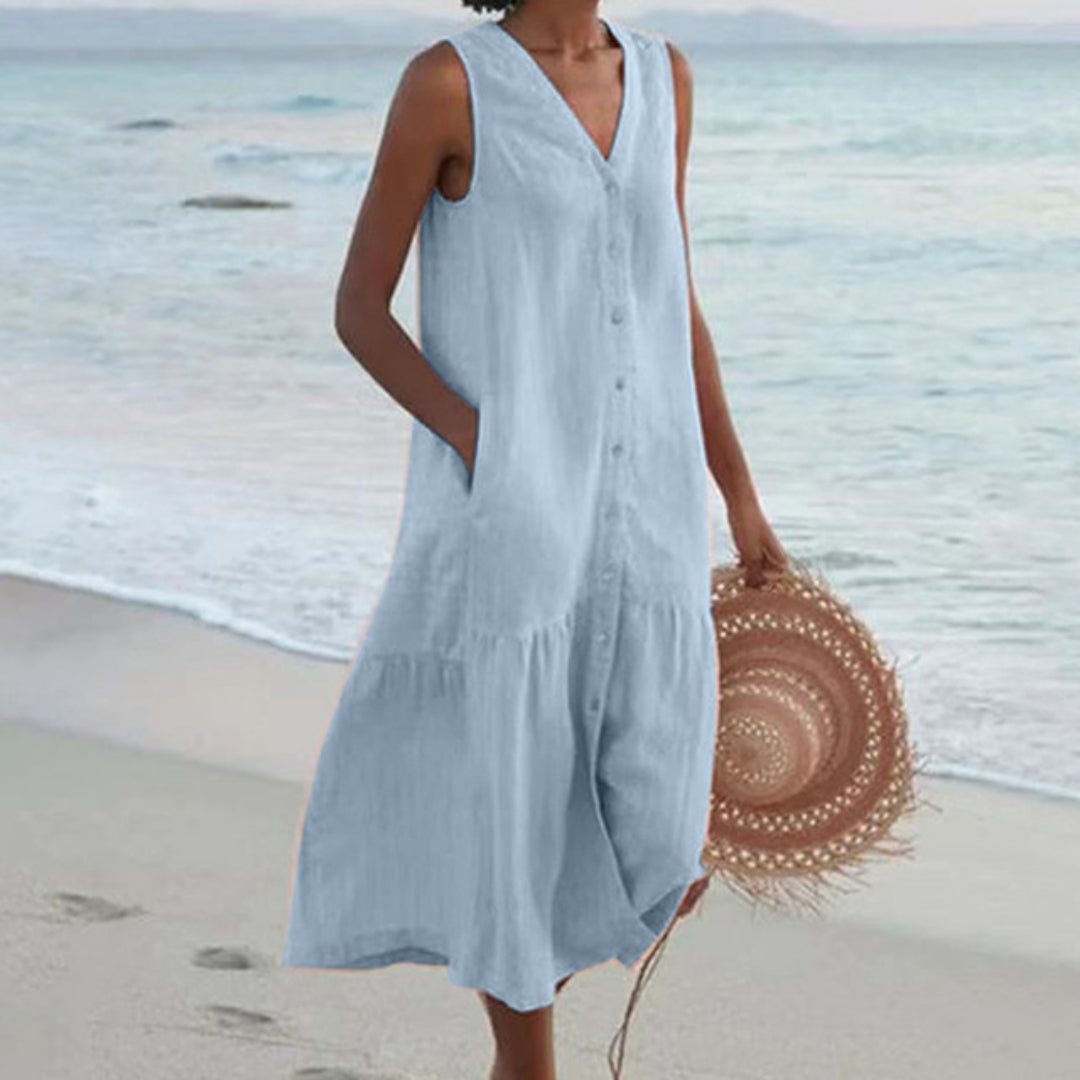 Lynne | Elegant Sleeveless Midi Dress - Image 1