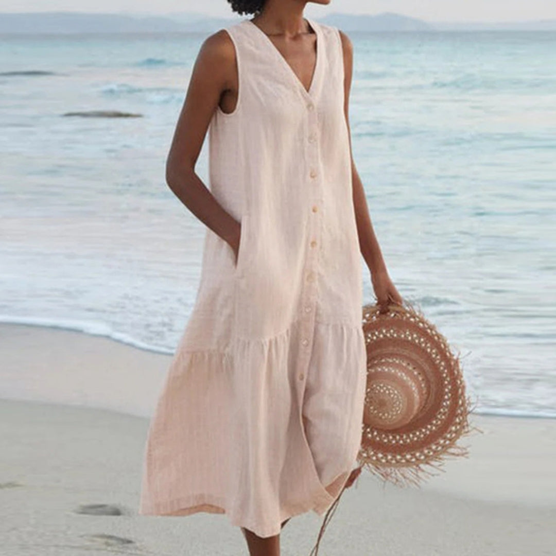Lynne | Elegant Sleeveless Midi Dress - Image 5
