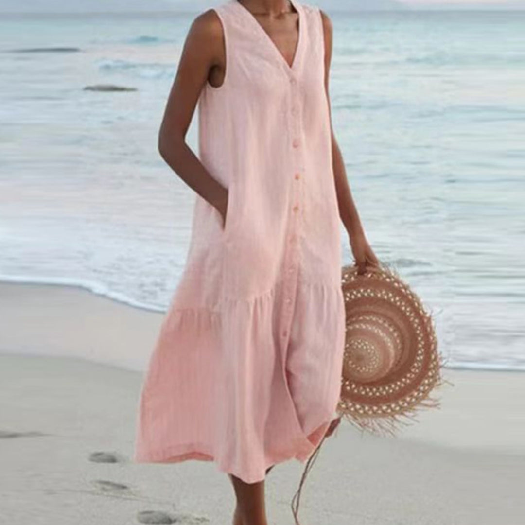 Lynne | Elegant Sleeveless Midi Dress - Image 6