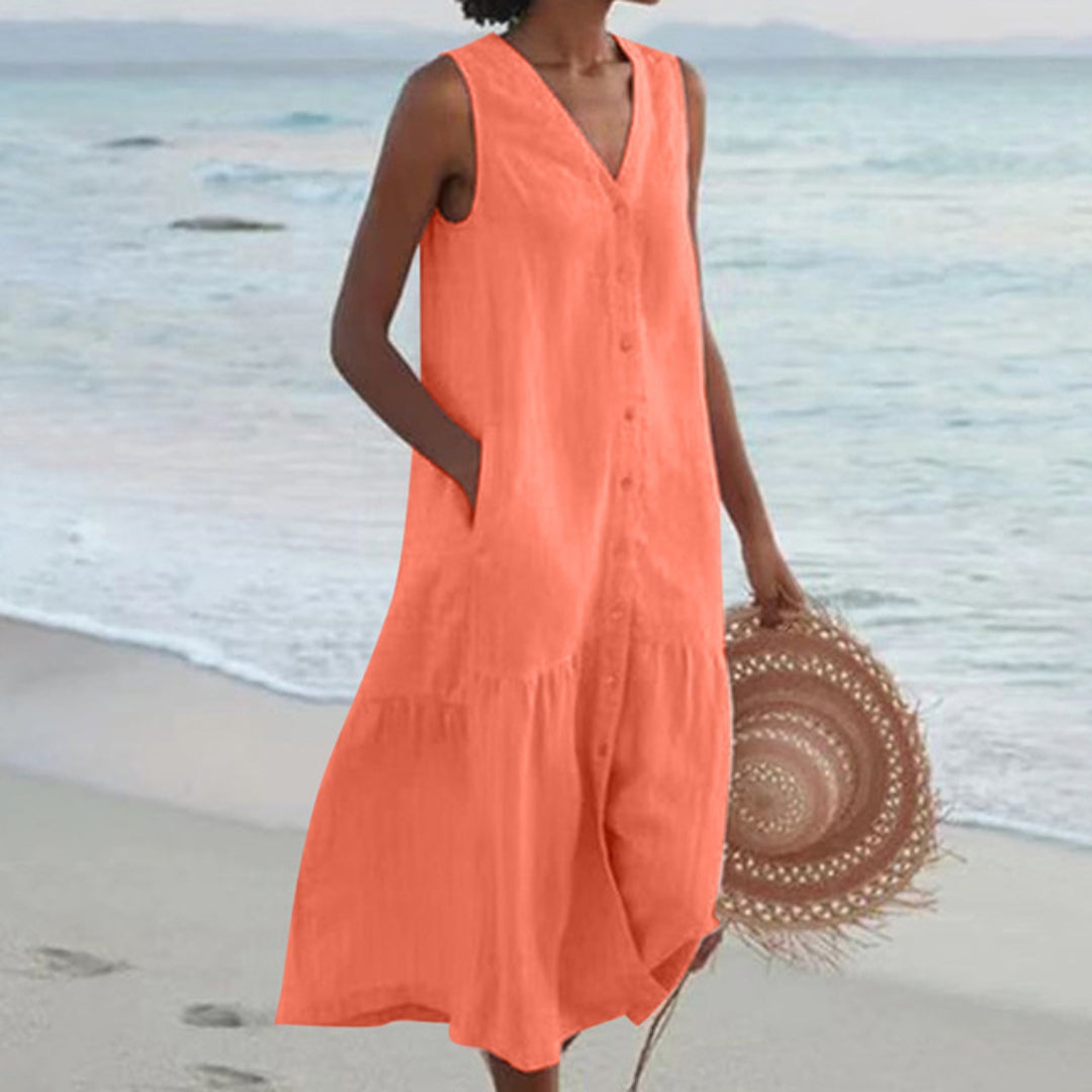 Lynne | Elegant Sleeveless Midi Dress - Image 7