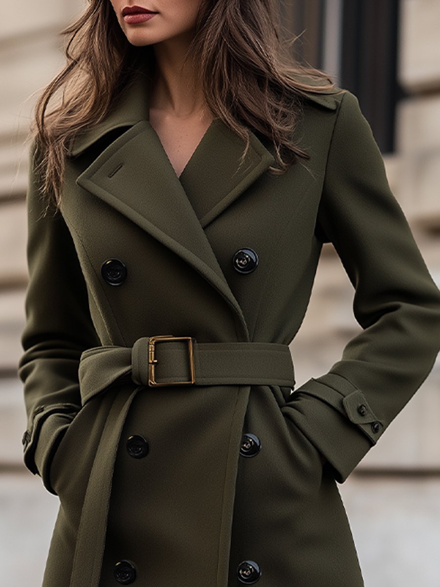 Ariel | Women's Double Breasted Long Coat - Image 2