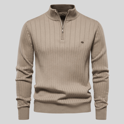 Kris | Men's Quarter-Zip Ribbed Sweater - Image 5