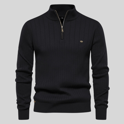 Kris | Men's Quarter-Zip Ribbed Sweater - Image 7