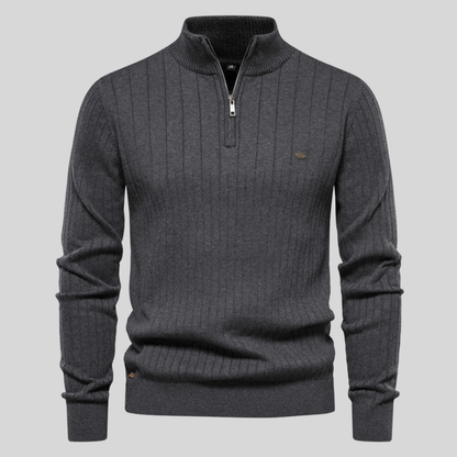 Kris | Men's Quarter-Zip Ribbed Sweater - Image 8