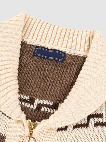 Joel | Men's Shawl Collar Patterned Cardigan - Image 6