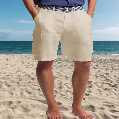 Bernard | Stylish Linen Cargo Shorts - Image 3
