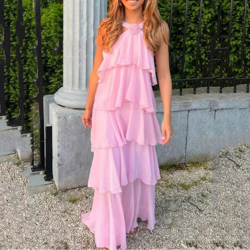 Melinda | Elegant Rosanima Maxi Dress with Floral Accents - Image 4