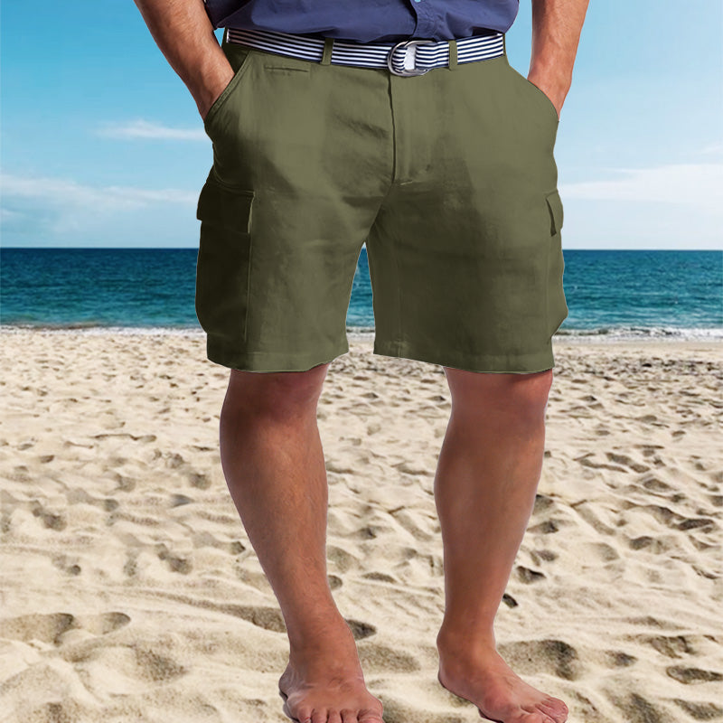 Bernard | Stylish Linen Cargo Shorts - Image 4