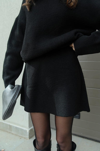 Dominique | Women's Oversized Mini Sweater Skirt Set - Image 5