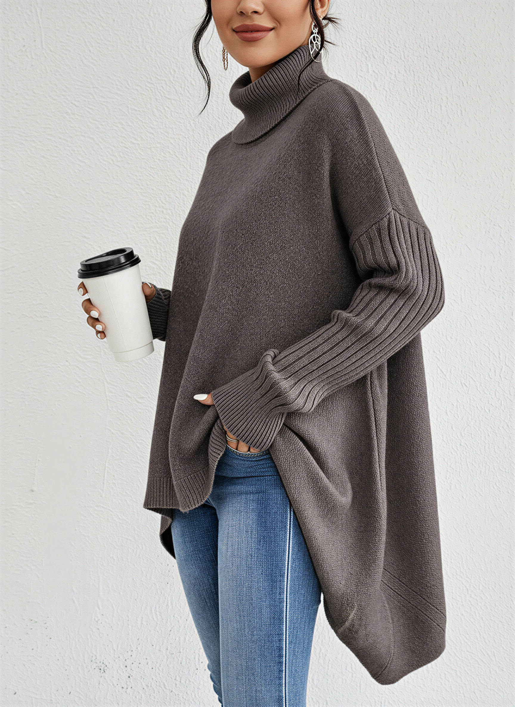 Kristin | Women's Oversized Turtleneck Sweater - Image 5