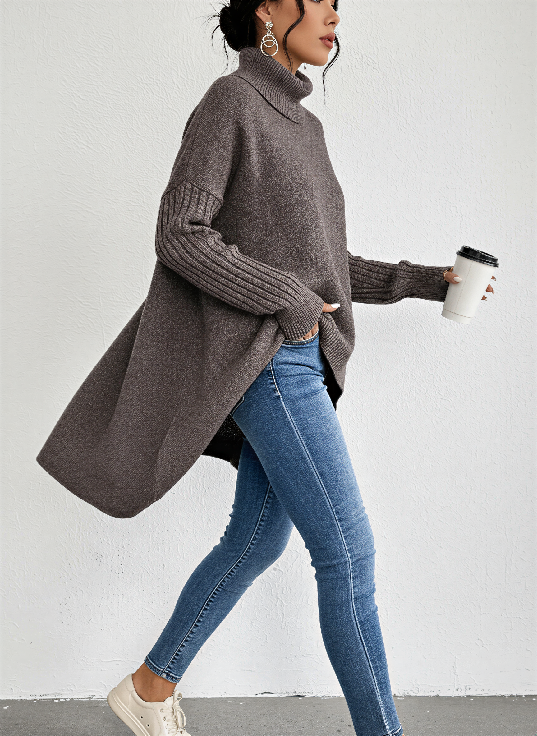 Kristin | Women's Oversized Turtleneck Sweater - Image 7