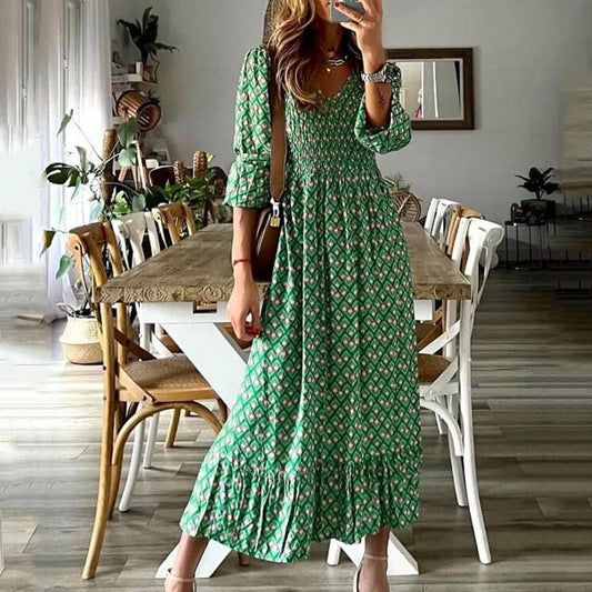 Alma hansen | A-line Maxi Dress - Bohemian Style - Image 1