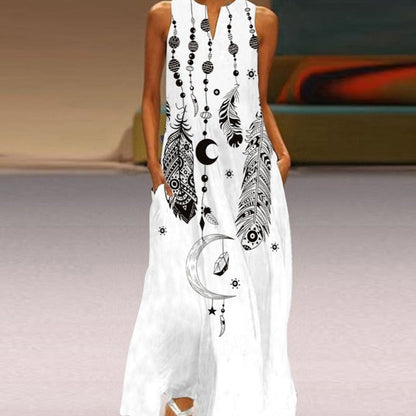 Mia | Sleeveless Butterfly Print Maxi Dress with Pockets - Image 9