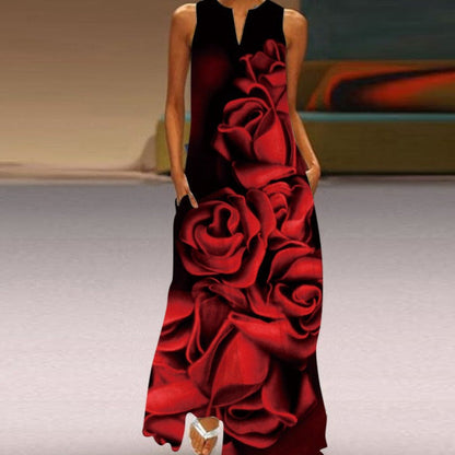 Mia | Sleeveless Butterfly Print Maxi Dress with Pockets - Image 4