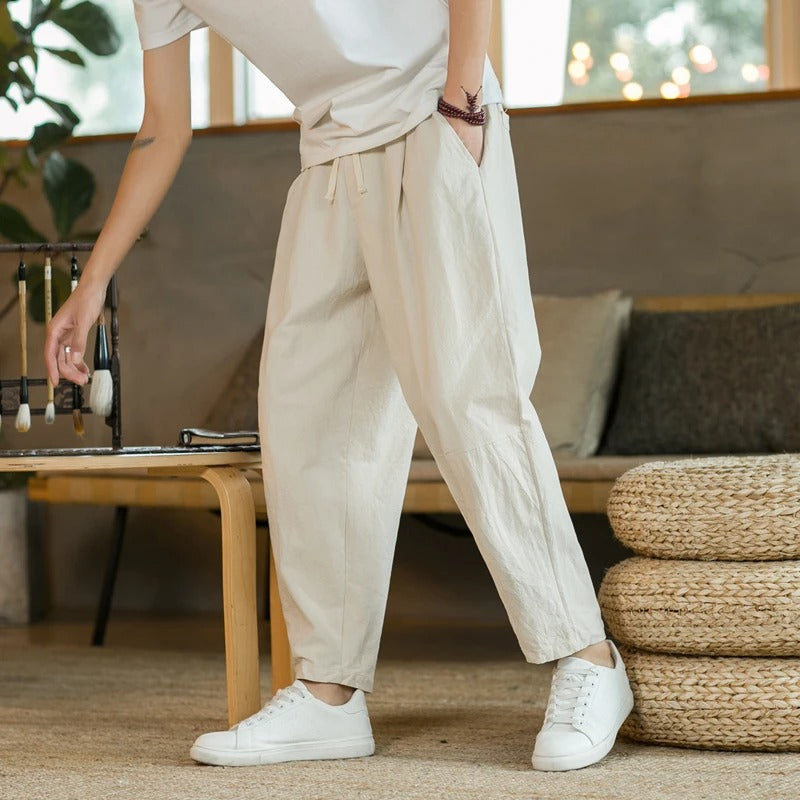Neil | Comfortable Minimal Cotton Trousers for Effortless Style - Image 1
