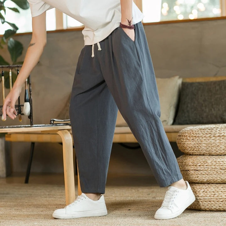 Neil | Comfortable Minimal Cotton Trousers for Effortless Style - Image 3