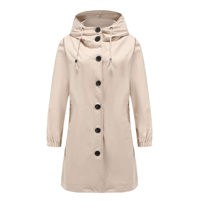 Nia | Women's Hooded A-Line Coat - Image 1