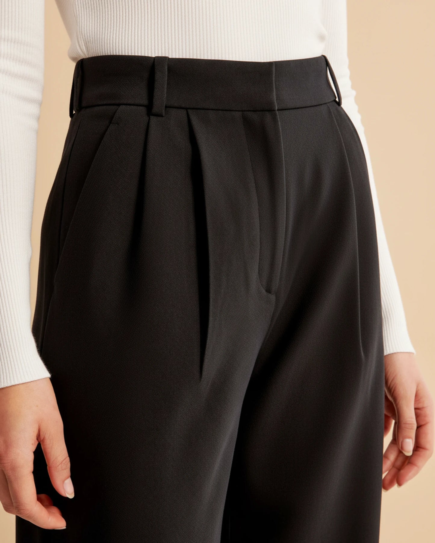 Zara | High Waist Pleated Leg Trousers with Tailored Fit