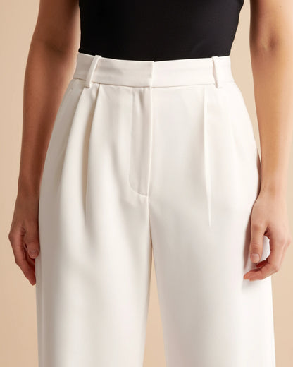 Zara | High Waist Pleated Leg Trousers with Tailored Fit